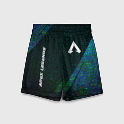 Шорты детские Apex Legends glitch blue, цвет: 3D-принт