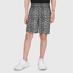 Шорты детские Черно-белая шкура леопарда, цвет: 3D-принт — фото 2