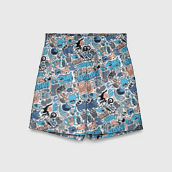 Шорты детские Дудл животные и монстры, цвет: 3D-принт