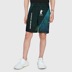 Шорты детские Counter Strike glitch blue, цвет: 3D-принт — фото 2