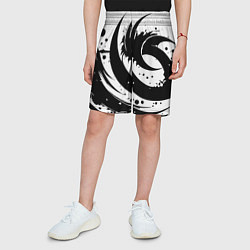 Шорты детские Ai art black and white abstraction, цвет: 3D-принт — фото 2