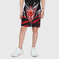 Шорты детские Абстрактная красная руна, цвет: 3D-принт — фото 2