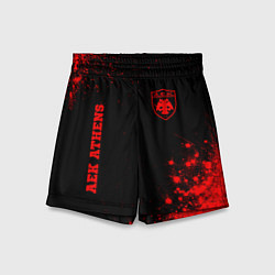 Шорты детские AEK Athens - red gradient вертикально, цвет: 3D-принт