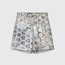 Шорты детские Зеркальные соты с переливами света, цвет: 3D-принт