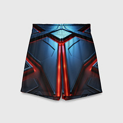 Шорты детские Разлом плит под углом с красным светом, цвет: 3D-принт
