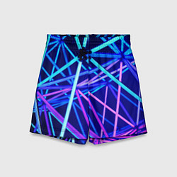 Шорты детские Неоновая текстура геометрия, цвет: 3D-принт