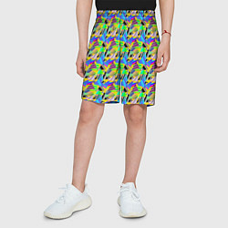 Шорты детские Треугольники голографический эффект - паттерн, цвет: 3D-принт — фото 2