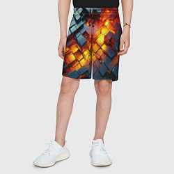 Шорты детские Трехмерные кубики с разрушением, цвет: 3D-принт — фото 2
