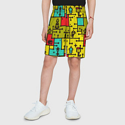 Шорты детские Роботы монстры паттерн, цвет: 3D-принт — фото 2