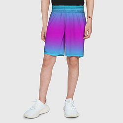 Шорты детские Градиент неоновые цвета, цвет: 3D-принт — фото 2