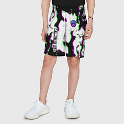 Шорты детские Geometry dash glitch flame, цвет: 3D-принт — фото 2