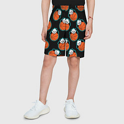 Шорты детские Панда с мячом паттерн, цвет: 3D-принт — фото 2