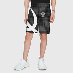 Шорты детские Герб РФ паттерн стиль ссср, цвет: 3D-принт — фото 2