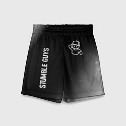 Шорты детские Stumble Guys glitch на темном фоне вертикально, цвет: 3D-принт