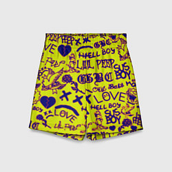Шорты детские Lil peep rap pattern, цвет: 3D-принт