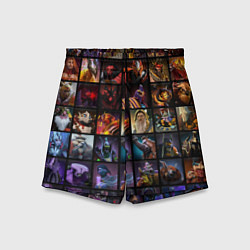 Шорты детские Dota 2 - все персонажи, цвет: 3D-принт