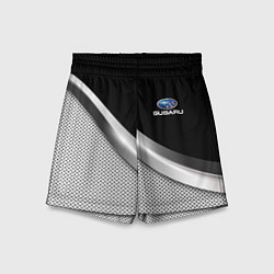 Шорты детские Subaru metal steel, цвет: 3D-принт