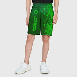 Шорты детские The Callisto Protocol - green gradient по-вертикал, цвет: 3D-принт — фото 2