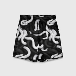 Шорты детские Черные и белые змеи, цвет: 3D-принт