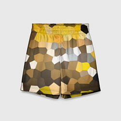 Шорты детские Желто белая мозаика, цвет: 3D-принт