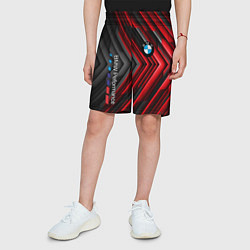 Шорты детские BMW geometry stripes red, цвет: 3D-принт — фото 2