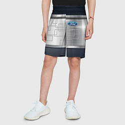 Шорты детские FORD текстура из метала, цвет: 3D-принт — фото 2
