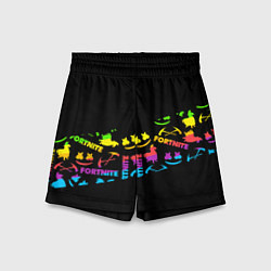 Шорты детские Fortnite rainbow, цвет: 3D-принт