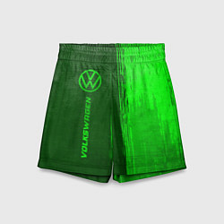 Шорты детские Volkswagen - green gradient по-вертикали, цвет: 3D-принт