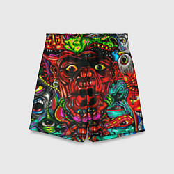 Шорты детские Мексиканский стиль психоделика, цвет: 3D-принт