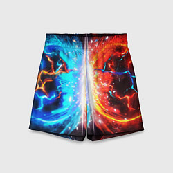 Шорты детские Битва планет абстракция, цвет: 3D-принт