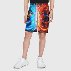 Шорты детские Битва планет абстракция, цвет: 3D-принт — фото 2