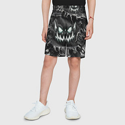 Шорты детские Облик монстра на пэчворк джинсах, цвет: 3D-принт — фото 2