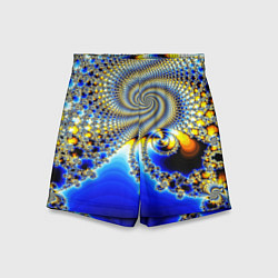 Шорты детские Фрактальный психоделики узор, цвет: 3D-принт