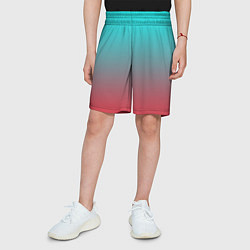 Шорты детские Абстрактно неоновый градиент, цвет: 3D-принт — фото 2