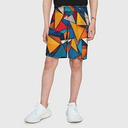 Шорты детские Разноцветные треугольники, цвет: 3D-принт — фото 2
