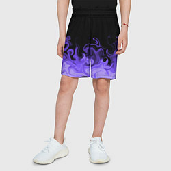 Шорты детские Абстрактный фиолетовый огонь, цвет: 3D-принт — фото 2
