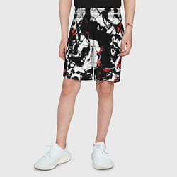 Шорты детские Черно-красный камуфляж, цвет: 3D-принт — фото 2