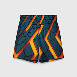 Шорты детские Металлическая броня и оранжевое свечение, цвет: 3D-принт