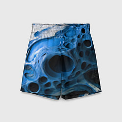 Шорты детские Сине-белая абстрактная структура, цвет: 3D-принт