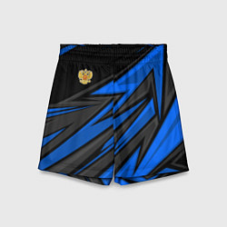 Детские шорты Российский герб - Синий спорт