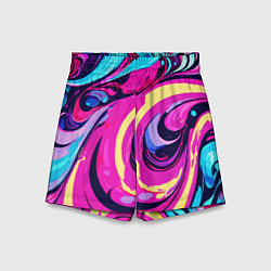 Шорты детские Сине-розовый узор, цвет: 3D-принт