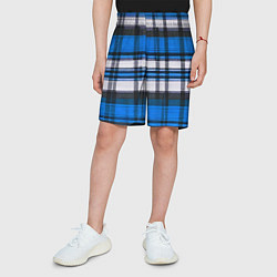 Шорты детские Сине-белая ткань в клетку, цвет: 3D-принт — фото 2