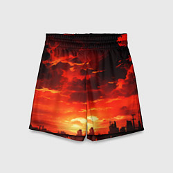 Шорты детские Багровый апокалиптический закат, цвет: 3D-принт