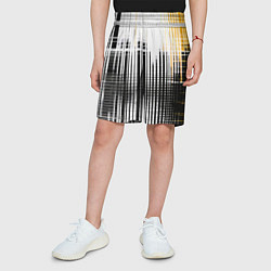 Шорты детские Жёлто-чёрный гранж на белом фоне, цвет: 3D-принт — фото 2