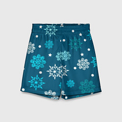 Шорты детские Резные снежинки, цвет: 3D-принт