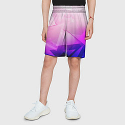 Шорты детские Неоновая геометрия осколки, цвет: 3D-принт — фото 2