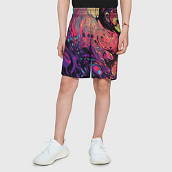 Шорты детские Интерференционные цвета, цвет: 3D-принт — фото 2