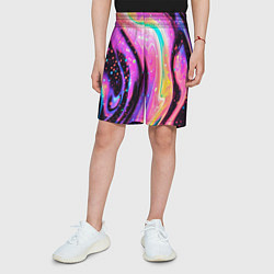 Шорты детские Жидкая энергия космоса - нейросеть, цвет: 3D-принт — фото 2