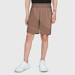 Шорты детские Мокко Мусс однотонный с полосой, цвет: 3D-принт — фото 2