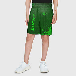 Шорты детские Chery - green gradient вертикально, цвет: 3D-принт — фото 2